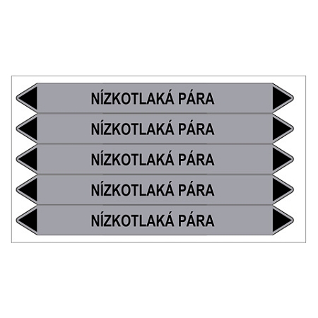 Značení potrubí, nízkotlaká pára,5 ks, 150 × 12 mm